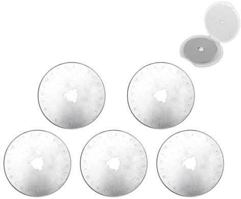 5uds Cuchillas Rotativas 60mm, Cuchillas de Repuesto Metálicas Afiladas para Costura Manualidades Acolchado Artes Scrapbooking Corte de Tela Papel (Agujero Flor Ciruelo)
