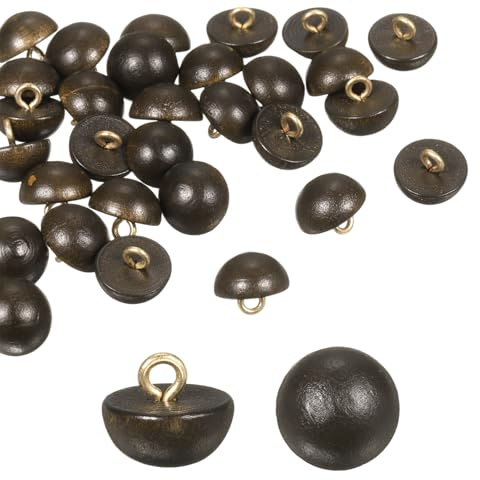 QUARKZMAN 30 Piezas De Botones De Madera 0.47 (12mm) Tipo Champiñón Abovedados Redondos Para Coser Accesorios De Costura De Madera Con Vástago Para Cheongsam De Novia Marrón Oscuro