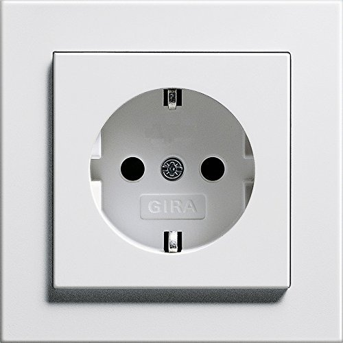 GIRA Serie E2 Komplett-Sets - reinweiß glänzend (1x Steckdose, 1x Rahmen 1fach)