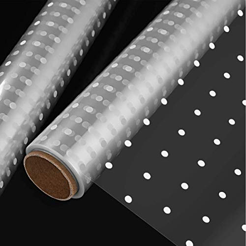 STOBOK 2 Rollen Klare Zellophan-Wickelrolle | Transparente Weiße Geschenkverpackungen Papierbreite 40 Cm Länge 30 M 2 5 Mm Packpapier für Blumen Körbe Lebensmittel