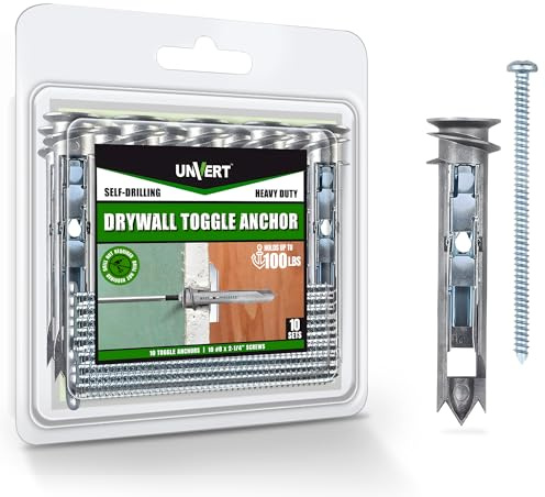 Heavy Duty Drywall Anchors - Self Drilling Ez Drywall Toggle Anchor Kit, #8 Anchor with Screws - Easy Wall Anchors for Hanging and Mounting - Holds Up to 100 Lb. (10 Pack)