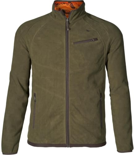 Seeland | Vantage Reversible Fleecejacke | 100% Winddicht & Extrem Atmungsaktiv durch SEETEX WindBeater-Membran | Aus weichem und dehnbaren Microfleece-Material | Pine green/InVis orange blaze | XL