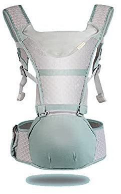 Siqi Babytrage für 0-36 Monate, atmungsaktiver Babytrage-Rucksack für Neugeborene bis Kleinkinder, zugelassen nach Sicherheitsstandard, ergonomischer Baby-Hüftsitz 6 in 1 Vordertrage-Mint Green