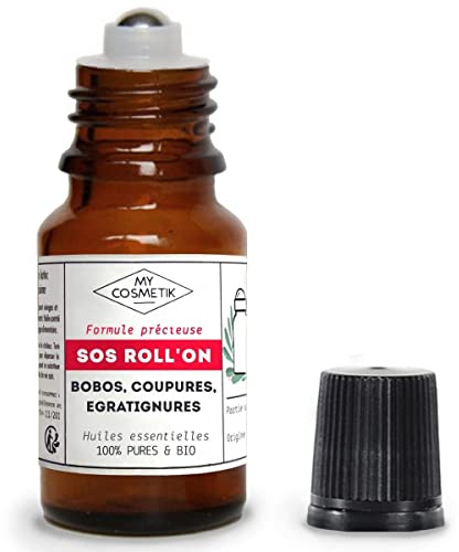 MyCosmetik - Roll-on : SOS Bobos - Facile à appliquer - Concentre les huiles essentielles et huiles végétales les plus efficaces - 100% pures et BIO - 10 ml