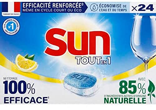 SUN Tout-En-1 Pastilles Lave-Vaisselle Efficace et Respectueux Citron - Les 24 doses