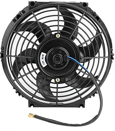 Wakects Auto-Kühlventilator, 12 V, 80 W, universeller elektrischer Ventilator, 25,4 cm (10 Zoll), für LKW, Anhänger, mit Montageset, Standard