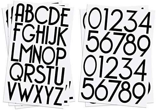 2 inch Self-Adhesive Vinyl Letters Numbers Kit, Modern Mailbox Numbers Sticker for Mailbox, Signs, Window, Door, Cars, Trucks, Home, Business, Address Number, Name, Craft(Black)