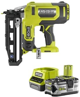 Pack RYOBI Cloueur de finition à air comprimé 18 V One+ R16GN18-0 - 1 Batterie 5.0Ah - 1 Chargeur rapide RC18120-150