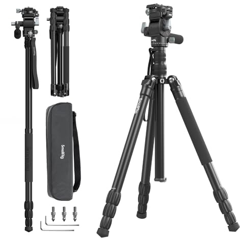 SMALLRIG FreeBlazer 73 Video Tripod for Vertical/Horizontal Shooting, Monopod Conversion, Rotatable QR Plate, for Camcorder, Mirrorless, DSLR, with Carry Bag, Load up to 11 lbs/5 kg - 4307