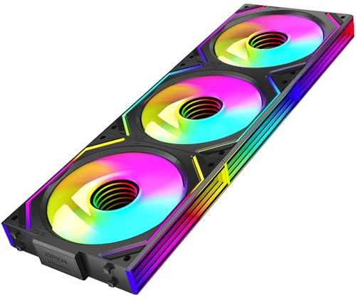 TZMRIT Interstellar-V2 Infinity Mirror ARGB PWM PC Fans 120mm Black, Rgb Fan 120mm, Triple Pack