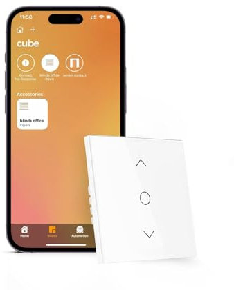 Refoss WiFi Interruttore per Tapparelle con Apple HomeKit, Timer per Tapparelle, Interruttore per Tende con Controllo Percentuale, con Retroilluminazione, Compatibili con Siri, Alexa, Google