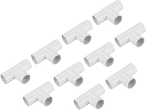 sourcing map PVC Conduit Coupler T-Shaped Fittings 20mm 3 Ways for Hose Electrical Conduit Pack of 10