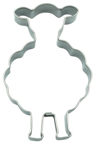 BekkiB Ausstecher Schaf  - Ausstechform Maße 6,5 x 4,5 cm - Oster-Ausstecher aus Edelstahl ist spülmaschinengeeignet - 7153