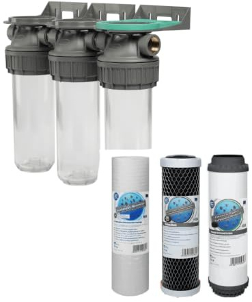 Aquafilter 3 Stage 10 Water purifier and dechlorinator filter kit 3/4