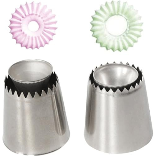 Wudaizhi Ugelli per Tubazioni a Glassa 2 PCS/Set di Biscotti in Acciaio Inossidabile Punte Russe per Pasticceria di Grandi Ugelli per Tubazioni Glassa