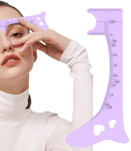 Sirseon Ögonbrynskarta linjal, ögonbrynsmallar - ögonbrynsmallar för eyeliner | ögonbrynsformningslinjal, snabbt ögonmakeupverktyg, återanvändbar hjälp
