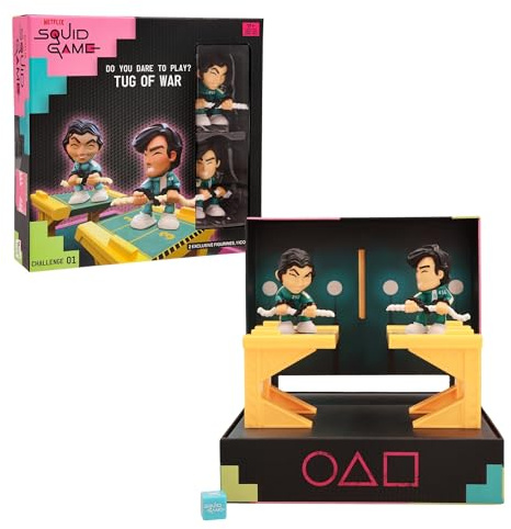 IMC Toys Squid Game Challenge Tug of War, Spiel aus der Netflix-Serie, Herausforderungen zum Spielen und Ausstellen, inklusive Mini-Set und Figuren, Spiel für Erwachsene ab 17 Jahren