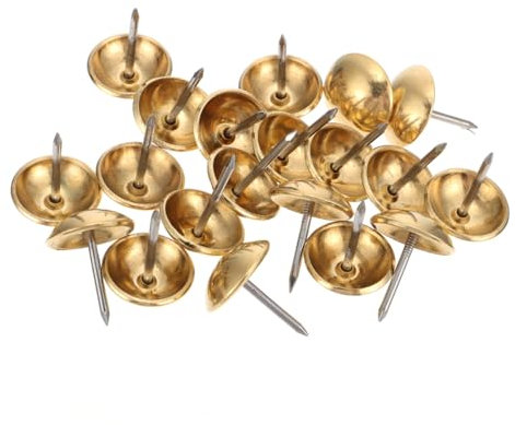 Lurrose Reine Kupfernägel 16mm Großkopf Polsternägel Messing Golden Für Möbeldekoration Heimwerker