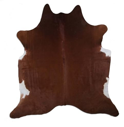 Livorio Premium Kuhfell Teppich - braun - Brown - einmaliges Naturprodukt aus Südamerika | Rinderfell | Echtfell