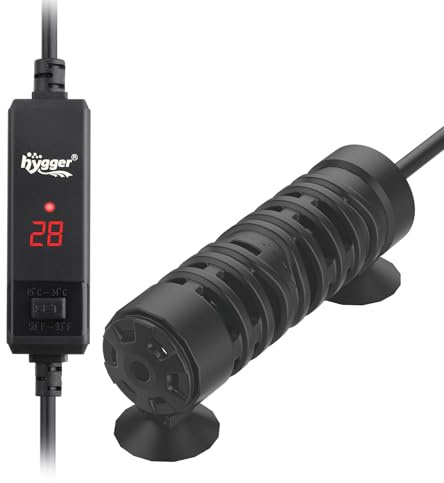 hygger Submersible Aquarium Heater,Small Fish Tank Heater 50W,Aquarium Betta Heater with Digital Display Control for 19-38L Freshwater Aquariums