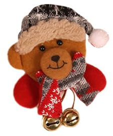 fdsmall Weihnachten Brosche Pin mit Licht Weihnachtsdekorationen Leuchtende Elch Glocke Abzeichen blinkende Brosche (04)