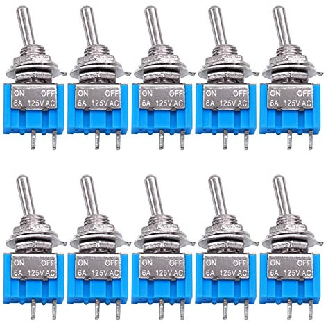 Interruttore a levetta 10PCS 2 pin SPST Touch ON/Off 6A 125V 2 posizioni Mini interruttore a levetta in miniatura