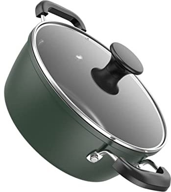 Cabilock 1pieza Olla De Anti-adherente De Tapa Para Estofados y Cocción Para Cocinas De Inducción Color Verde