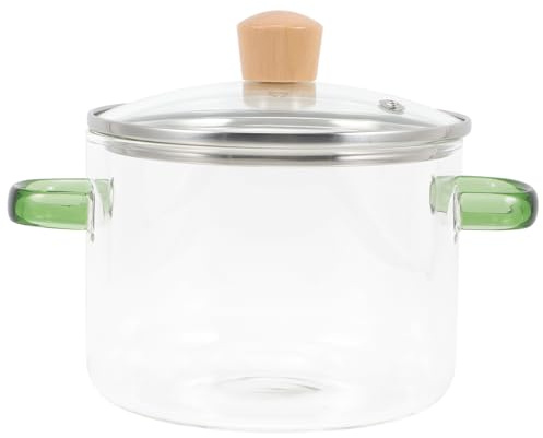 Garneck 5L Glass Cooking Pot with Lid - Heat Resistant Borosilicate Glass Simmer Pot for Stovetop Use - Ideal for Soups Sauces and Milk – and Stylish Kitchen Essential