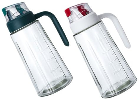 DECHOUS 2stücke Automatische Glasölflasche Mit Klappdeckel Multifunktionale Ölspender Für Essig Farblich Sortiert Und Tropfsicher Und Auslaufsicher