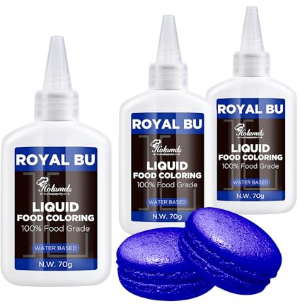 Lebensmittelfarbe Flüssige Königsblau Set-70mlx3 | Hochkonzentriert, Leuchtende Farben,Lebensmittelecht,Für Kuchen, Macaron, Kekse & DIY Kuchendekoration, Fondant, Seifen