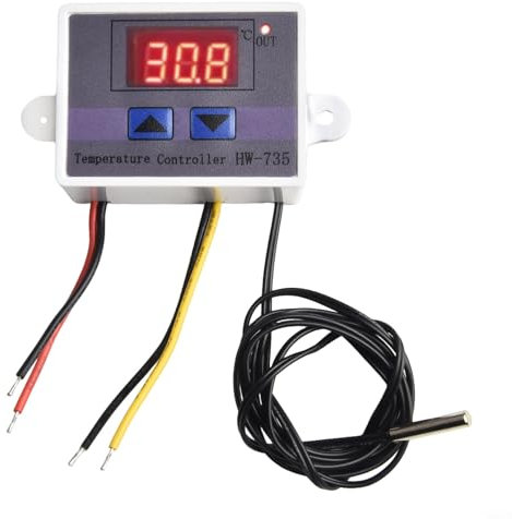 Dual Temperature Zone Thermostat Switch For XHW3001 for Terrariums and Brewing Applications with Clear Display (12V/120W )
