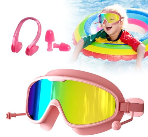 Lunettes de natation pour enfants de 4 à 14 ans, anti-buée, protection UV, lunettes de natation réglables en silicone pour enfants, filles, garçons