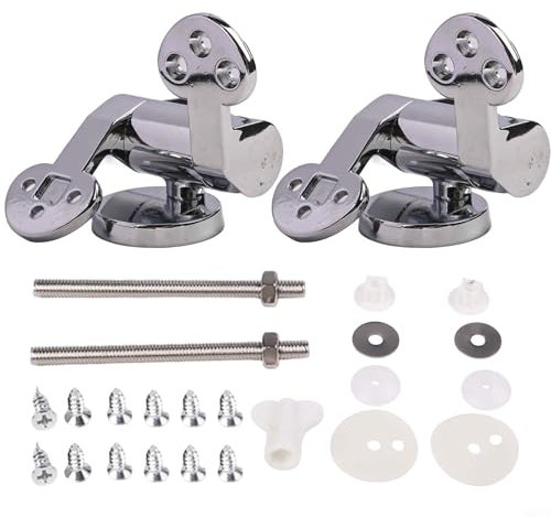 Charnière de siège de toilette en alliage de zinc à fermeture douce, charnière de rechange avec raccords et pièces de réparation, pour la plupart des sièges en bois (A)