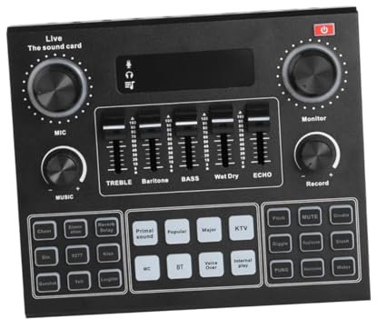 HAMPPLIES Portable Live Sound Card Voice Changer Dual Phone Support Audio Mixer for Laptop Computer