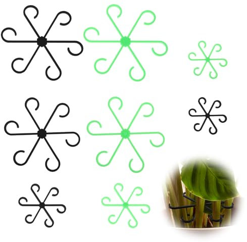 Lot de 8 supports ronds pour plantes monstera, alocasia, tomates et hortensias, support de tige stable, idéal pour le jardin et le balcon
