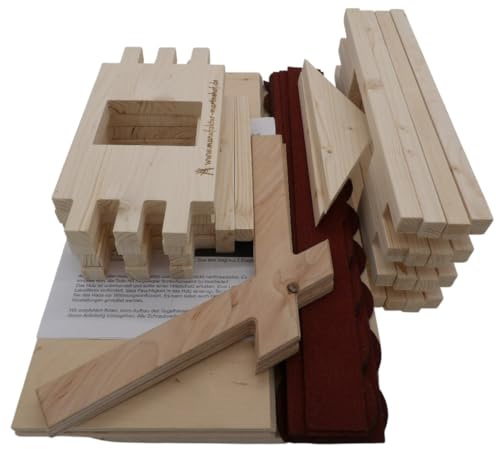 Casa de pájaros Charlie rojo Manufaktur Martinshof L: 47 cm B: 38,5 cm H: 43 cm Material: madera de abeto sin tratar Comedero Jardín Madera Boda Regalo Villa Pájaro Terraza
