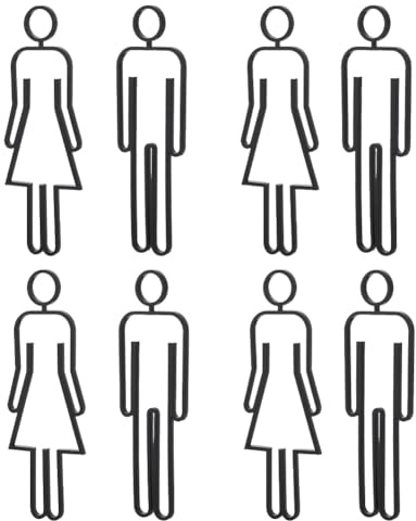 SUPERFINDINGS 4 Set Toilettenschilder Für Männer Und Frauen Badezimmerschilder Schwarze Türschilder Dekor Mit Selbstklebender Rückseite Acryl Toilettenaufkleber Für Männer Und Frauen Für Büros