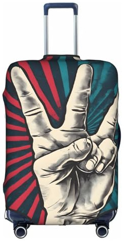 Rock and Roll Housse de protection élégante pour valise de voyage avec impression double face, design élastique pour un maintien sûr et une protection contre les rayures, blanc, S