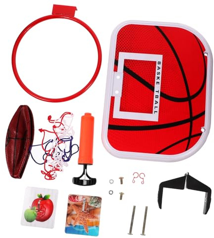 MAJORMENCH Hängender Basketballkorb Für Kinder Jungen Kompakt Langlebiger Stahlrahmen Indoor Outdoor Basketballspiel Türmontage Ohne Bohren