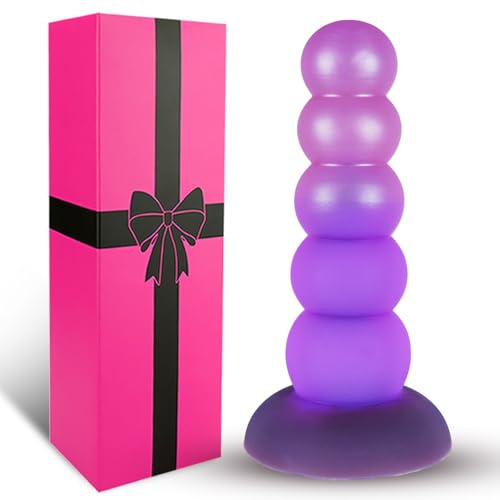 6.5 Soft Silicone Realistic Anal Beads Plug Sex Toy with Suction Cup, Small Colorful Pink Purple Beads Dildo Adult Toy for Women Men, Female G-Spot Stimulator, Male Prostate Massager Anal Expander