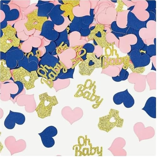 100 stycken avslöjande för kön: partydekoration, åh babydekoration, könskonfetti, babypartydekoration, konfetti, babypartydekoration, glitterkonfetti för babyshower-dekoration (mörkblå)