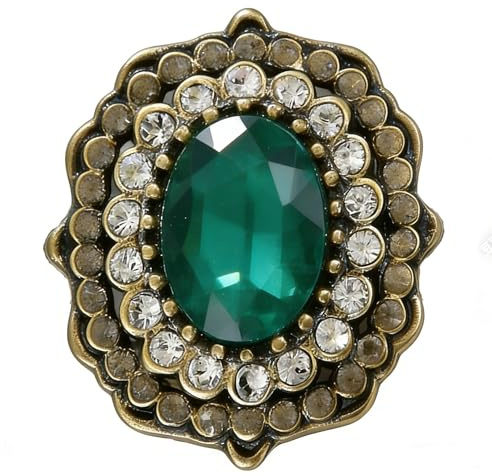 Green Brooch Pin for Women Girls, Green Rhinestone Brooch Diamond,Vintage Crystal Brooches Pins for Clothes Suit Dress Bags Accessory Boho Style Brooches for Xmas Festival Ornament Jewelry Gift