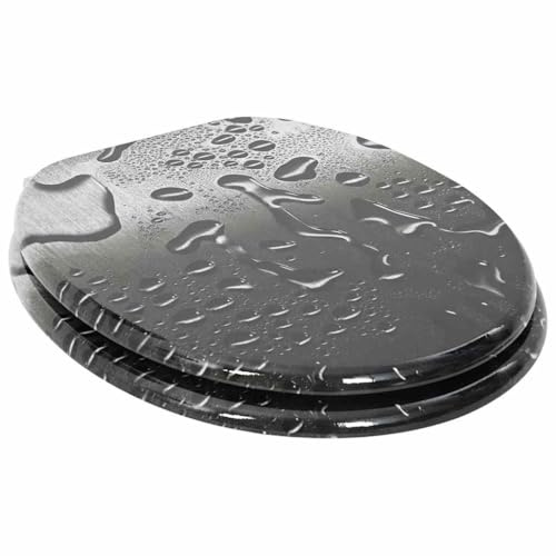 Solivagant Soft-Close Toilettensitz Grau 44 x 38 cm MDF-Platte, Heimwerkerbedarf,Sanitärbedarf,Zubehör für sanitäre Anlagen,Bidetzubehör,Toilettensitze, 3.2 kg-42027182