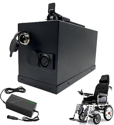 JHKJ Batería para Silla de Ruedas eléctrica de 24 V, 6,6 Ah, 13 Ah, 20 Ah, 24 Ah, 30 Ah. Batería de Litio reemplazable para Scooter/Carrito de Movilidad con Asistencia eléctrica.,24v20ah