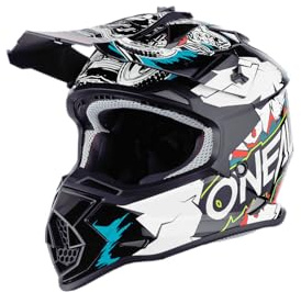 O'NEAL | Motocross-Helm | Kinder | MX Enduro | ABS-Schale, , Lüftungsöffnungen für optimale Belüftung & Kühlung | 2SRS Helmet Villian Youth | Weiß | Größe L