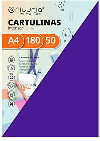 Pack 50 Lila Färg Cartonger Storlek A4 180g
