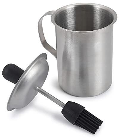 SANTOS 3in1 Marinier-Set inkl. Silikonpinsel - Marinade zubereiten & erhitzen - Marinieren, Moppen & Glasieren - 15,2x9,3cm - 300ml - Kochen & Backen