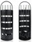 UISEBRT Set de 5 couverts de cheminée en acier inoxydable moderne - Noir - Avec support en acier inoxydable avec pare-brise, balai, pince, tisonnier, pelle à cendres (noir)