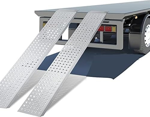 Joparri Lot de 2 rampes d'accès en aluminium pour moto, remorque, max. 400 kg par paire, rampe de remorque en acier galvanisé, rail d'allée, pour moto, remorque, 160 x 23,5 x 4 cm
