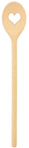 teemando® stabiler Marken-Kochlöffel aus Holz mit Herz, 30 cm, ovaler Kochlöffel zum Kochen und Backen, unkaputtbar bei normaler Anwendung